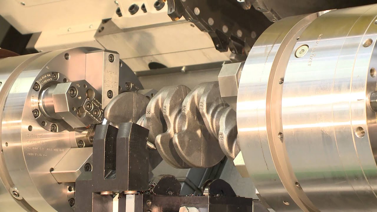 NILES-SIMMONS N30 TB Series - Turn-Broaching of 4 cylinder Audi crankshaft