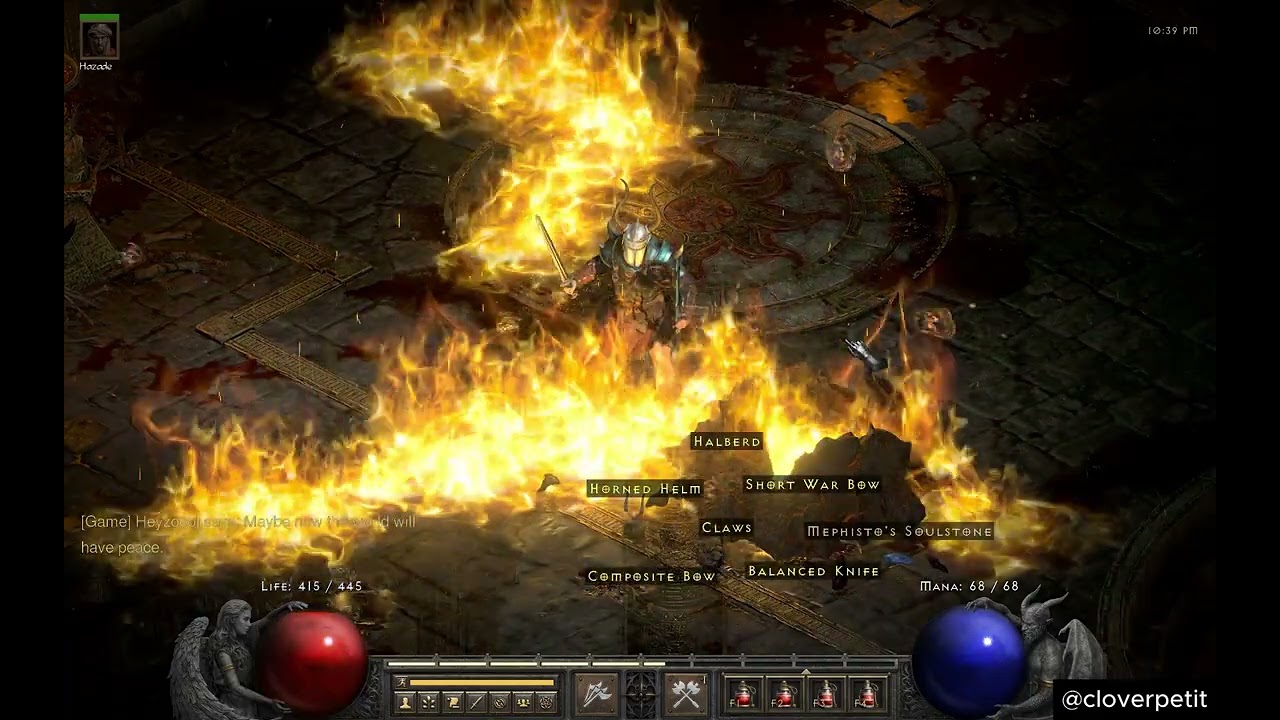 BARBARIAN VS MEPHISTO Diablo 2 resurrected full fight with preview items