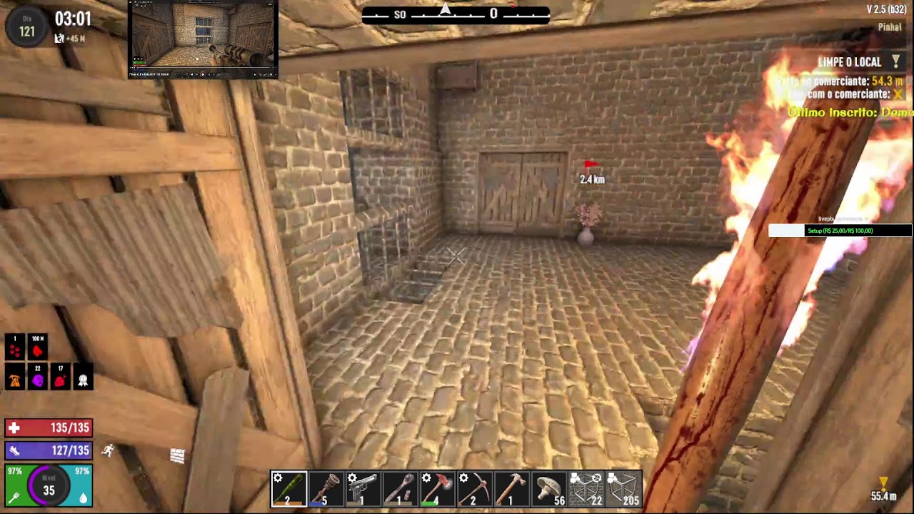 7 Days to Die - Lua de sangue - Dia 119 - Base Castelo - Servidor - Último de Nós Insano!