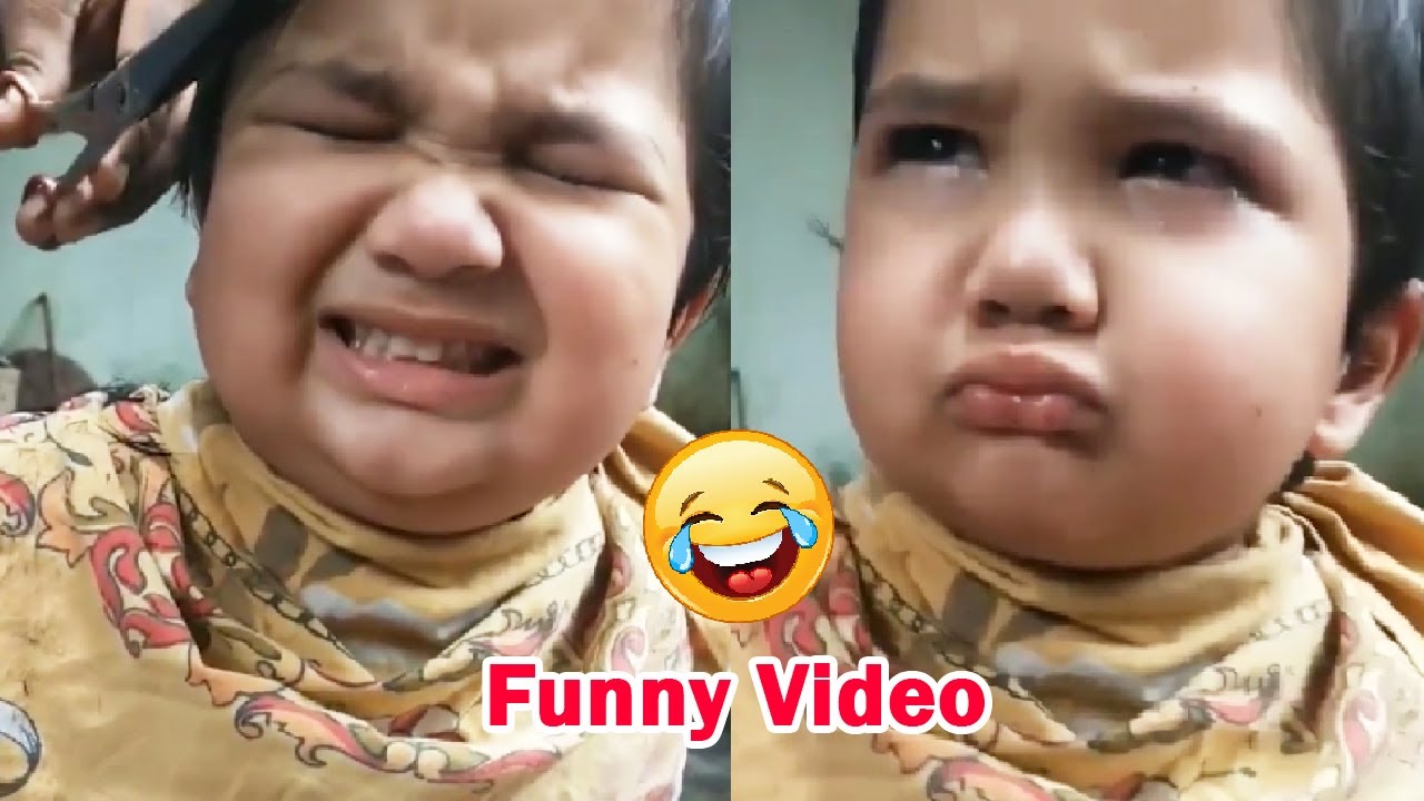 Little Baby Hair Cutting Video Going Viral On Internet | Funny Video | Grumpy cute kid