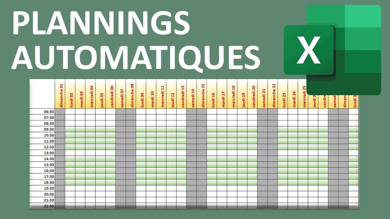 Créer des calendriers et plannings automatiques avec Excel