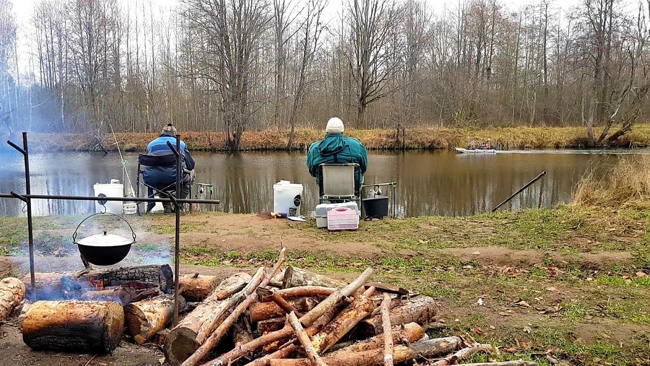 Закрыли Сезон Крупными Лещами!! Рыбалка с Ночевкой. Уха и Бабка на Костре. Жор Леща. Лещ на Фидер.