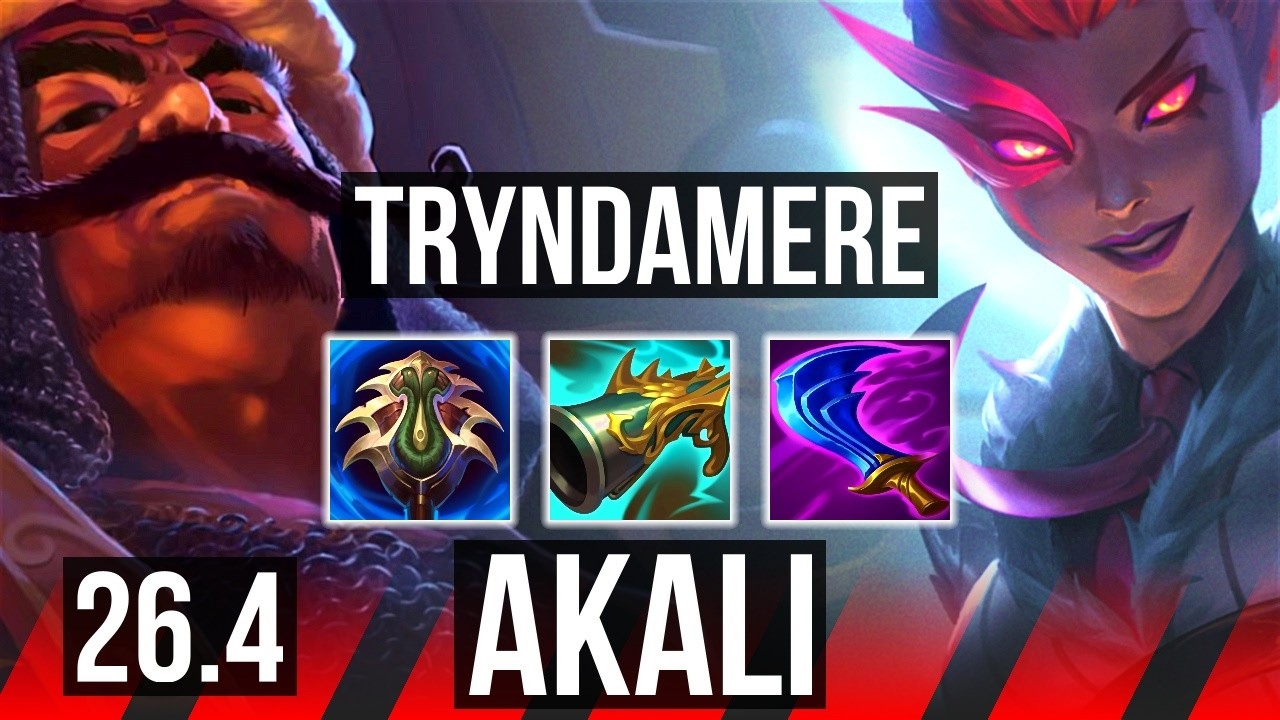 TRYNDAMERE vs AKALI (TOP) | KR Master | 26.4