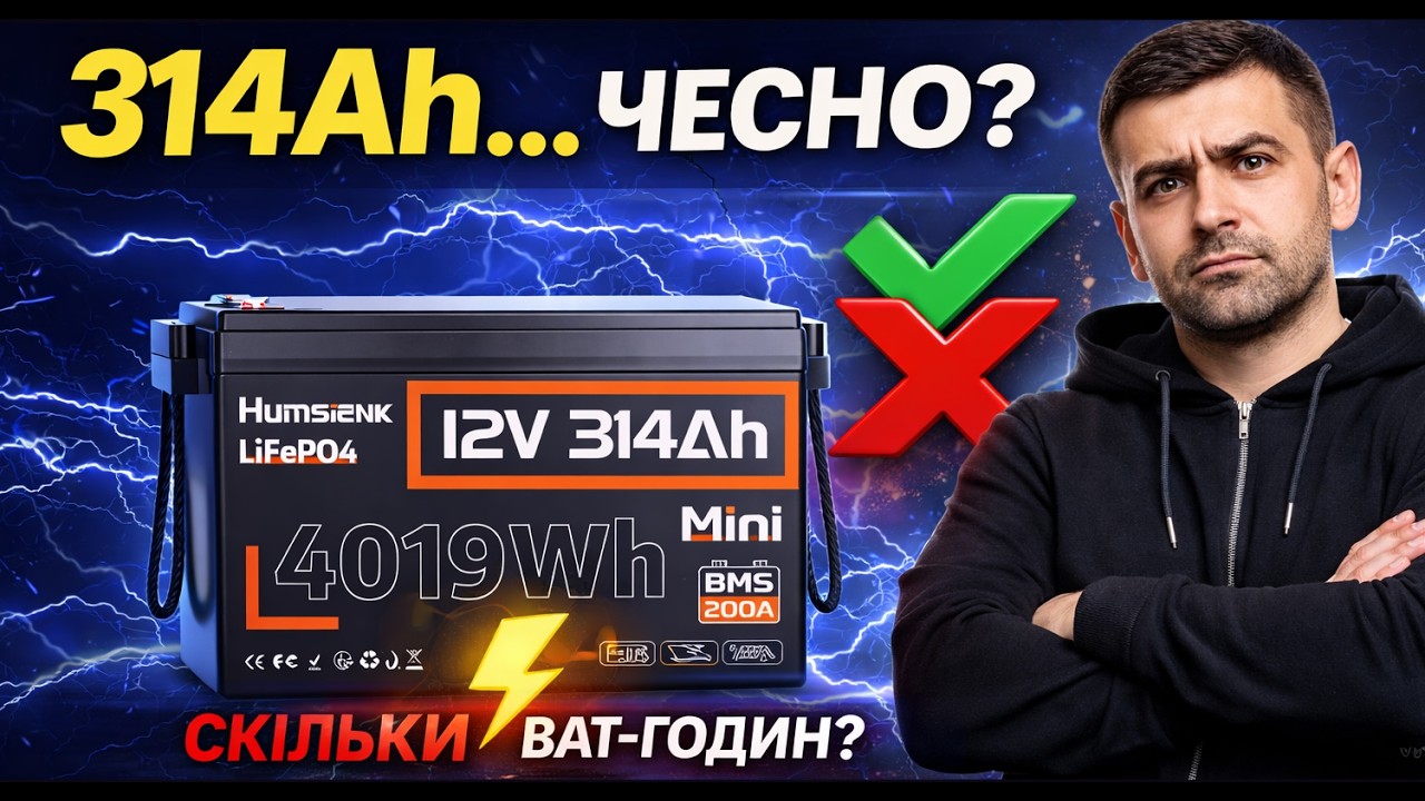 Тест ємності LiFePO4 HUMSIENK 12V 314Ah | Скільки Wh реально?
