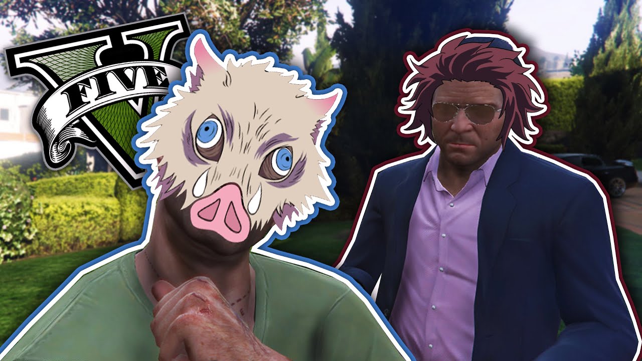 Tanjiro e Inosuke JUEGAN GTA V