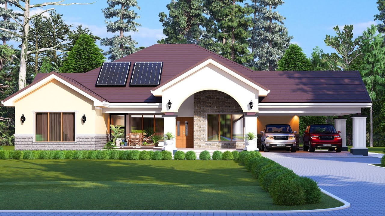 Beautiful 3 Bedroom House Plan + Floor Layout | Modern Home Design