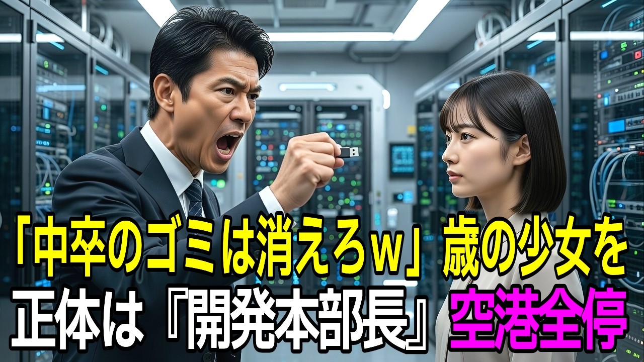 【スカッとする話】空港で「中卒のゴミ」と追放された私。直後、システム全停止で社長が顔面蒼白！CA「本部長！助けて！」正体は伝説の開発者だった…【修羅場・感動】