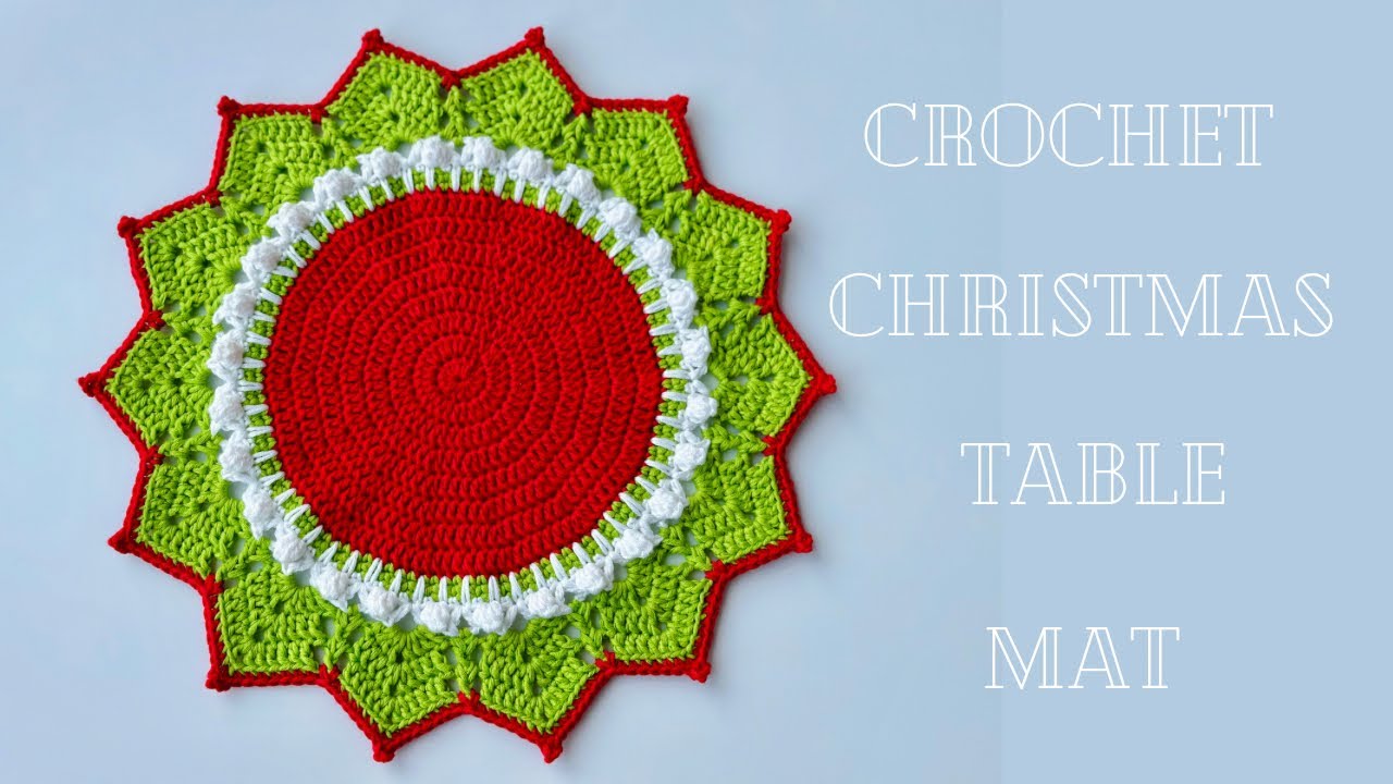 How to crochet a Christmas table mat / Christmas doily tutorial [English]