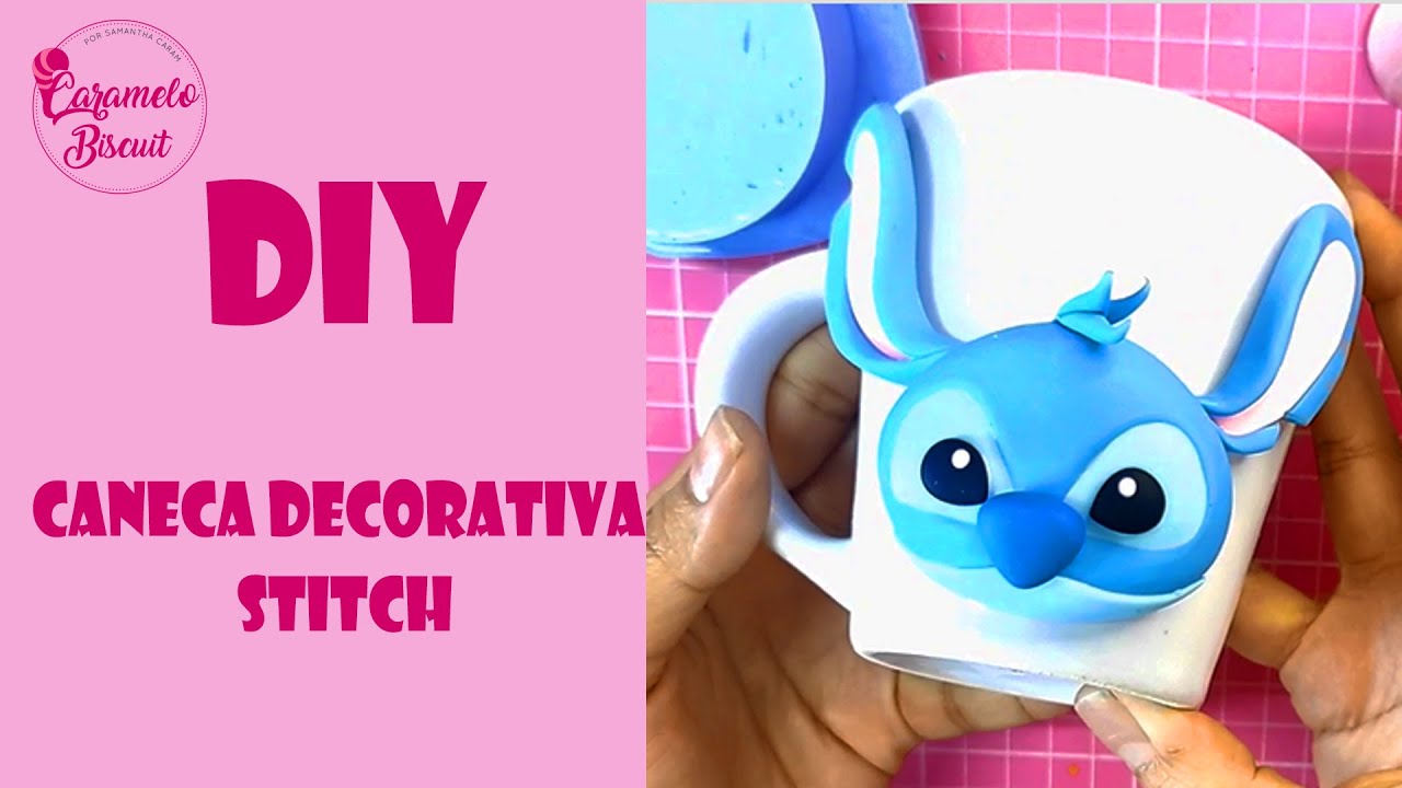 DIY Caneca Decorativa Biscuit - Stitch