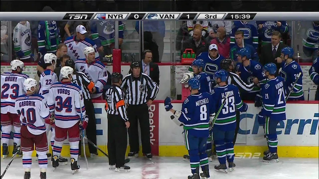 Shane O'Brien Pisses off Sean Avery - Canucks Vs Rangers - HD