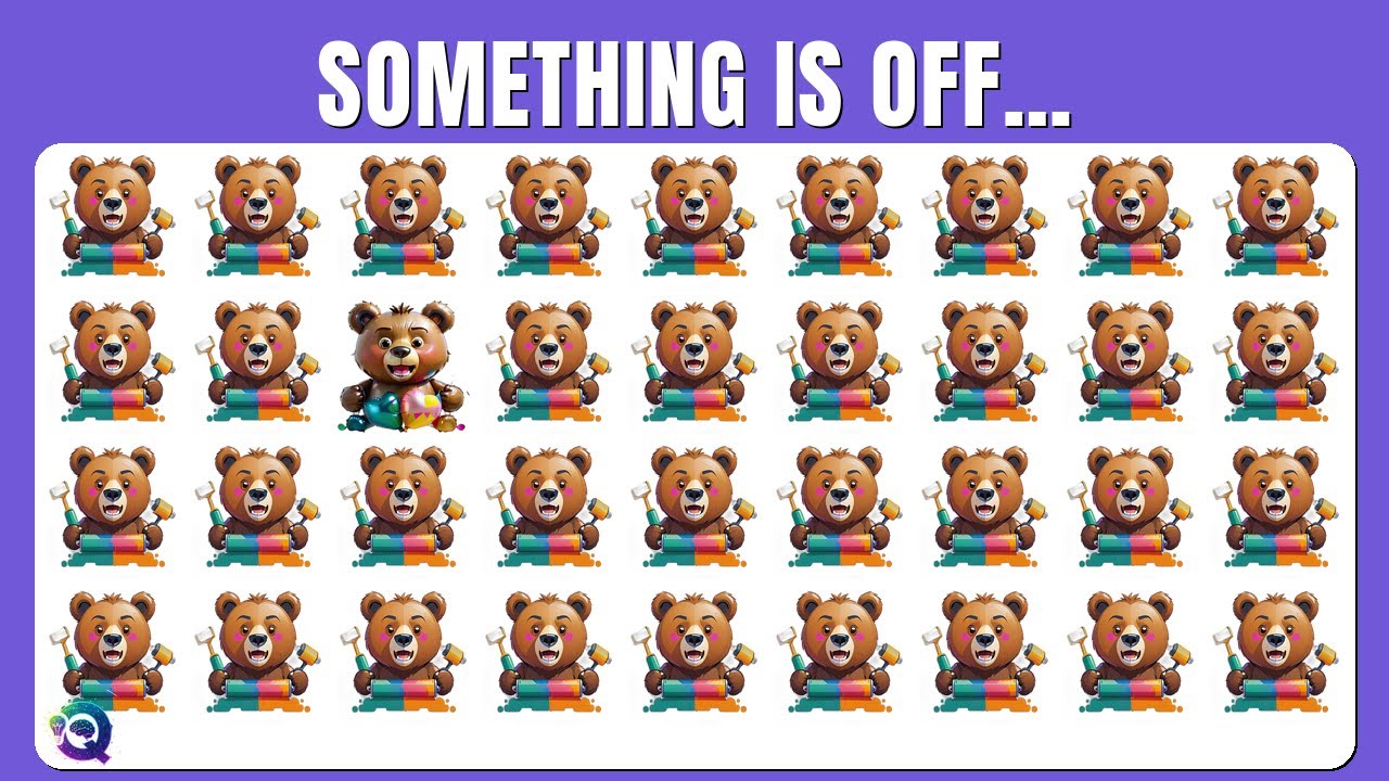 Find the ODD One Out - Teddy Bears Painting 🎨❄💦😢 | Easy, Medium, Hard - 42 Fun Levels | Quizity