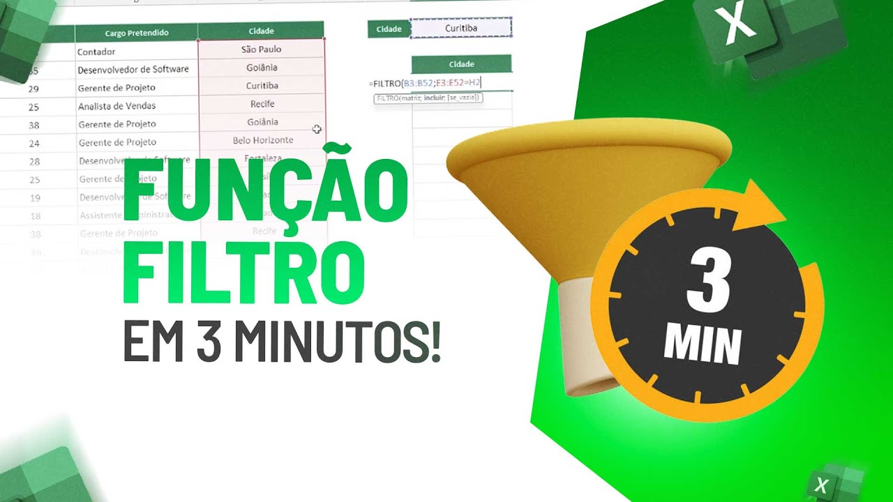 Fun&ccedil;&atilde;o FILTRO em 3 Minutos! [Descubra o poder desta F&oacute;rmula na Pr&aacute;tica] Passo a Passo