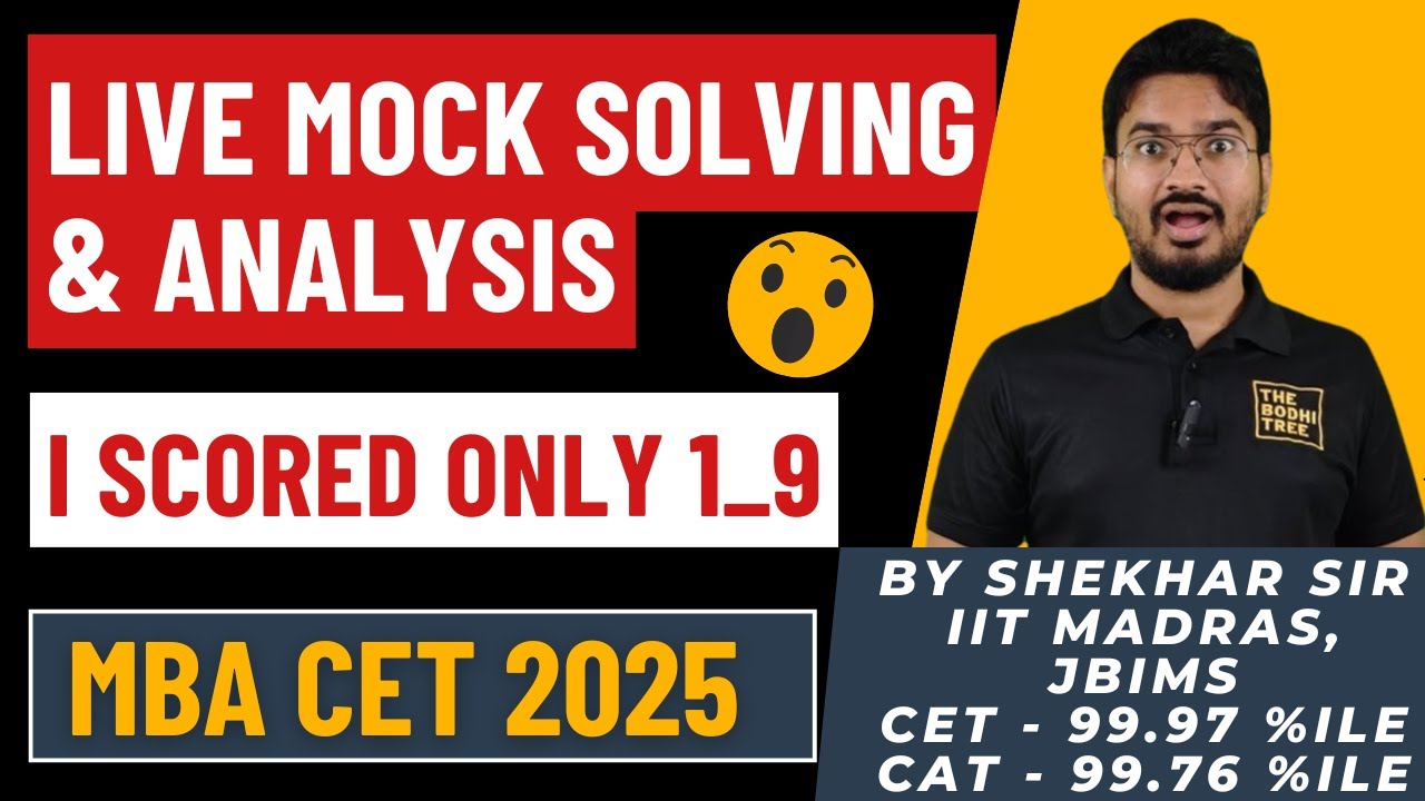 MBA CET 2025 Live Mock Solving & Analysis | Get JBIMS | The Bodhi Tree | By Shekhar Sir