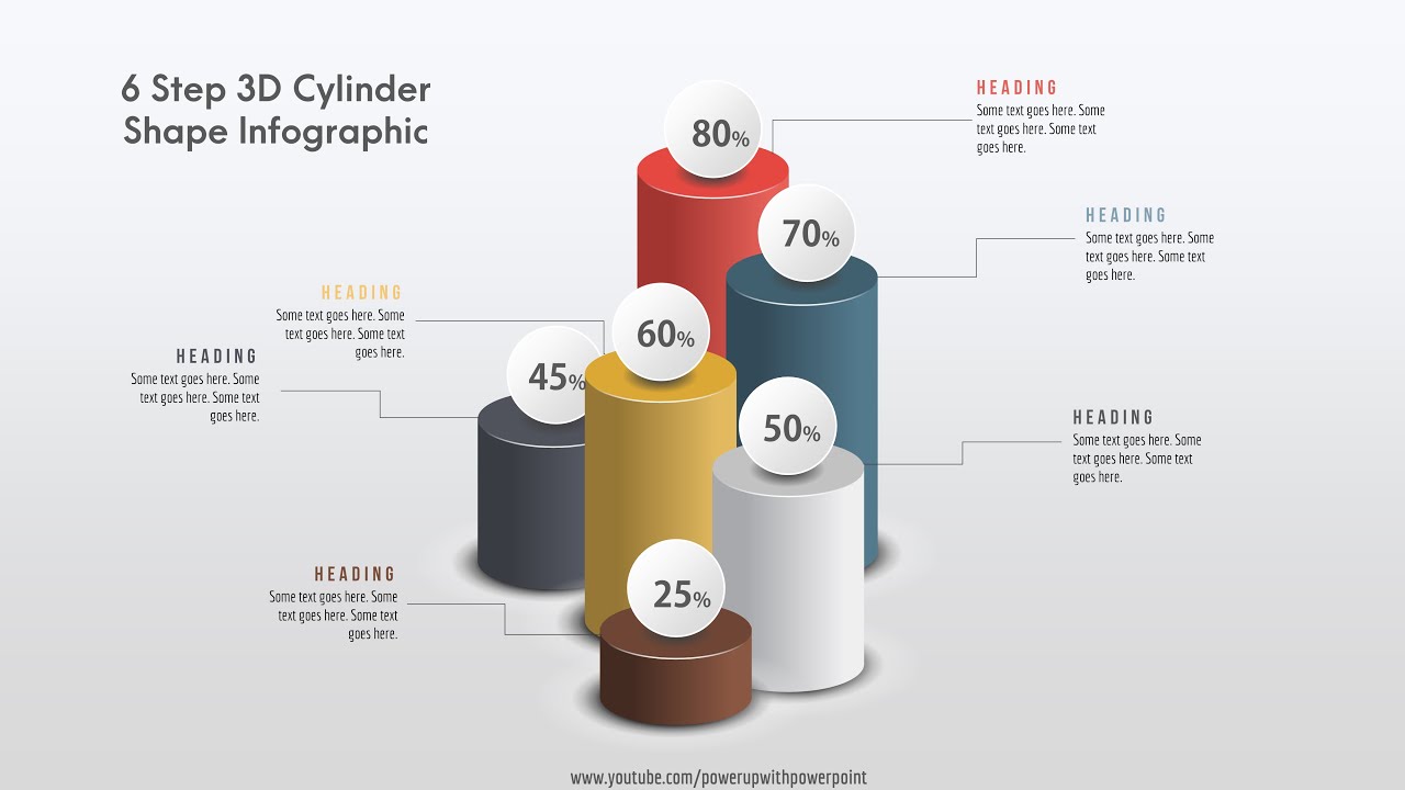 39. Создание 6-шаговой 3D-инфографики цилиндрической формы | Инфографика PowerPoint | Графический...