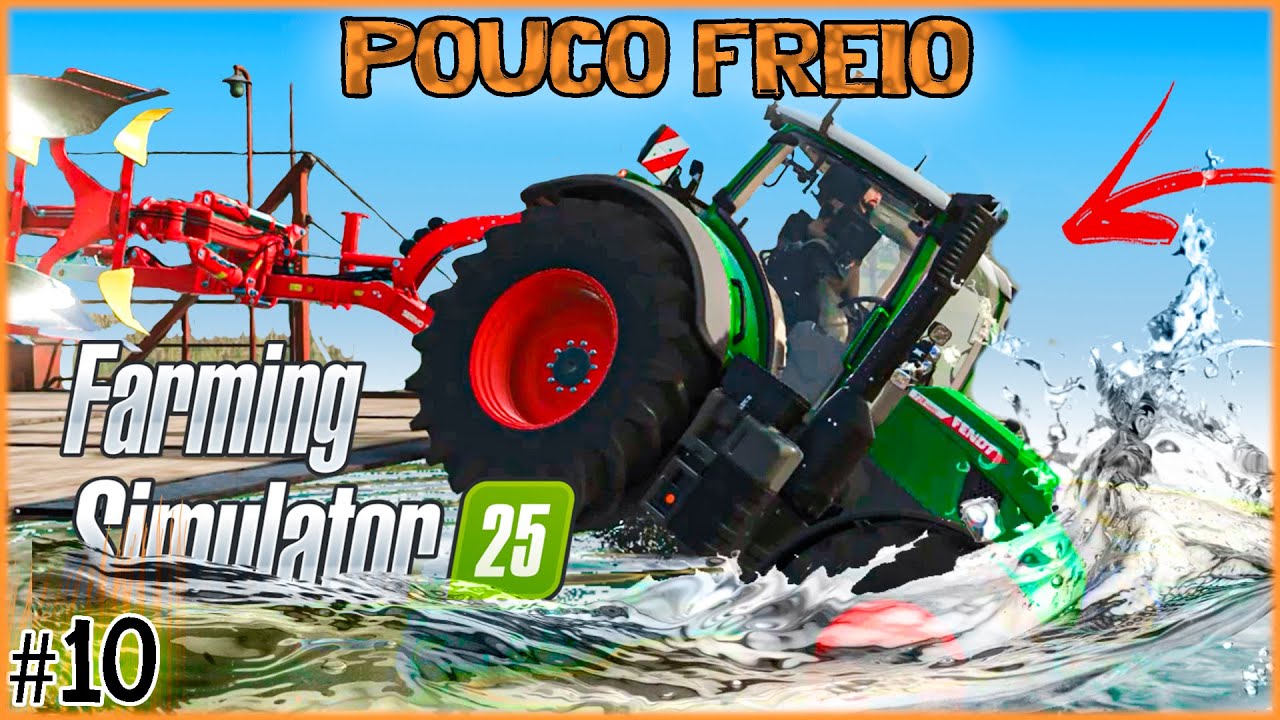 10 - ACIDENTE, trator sem freio cai na água - Farming Simulator 25