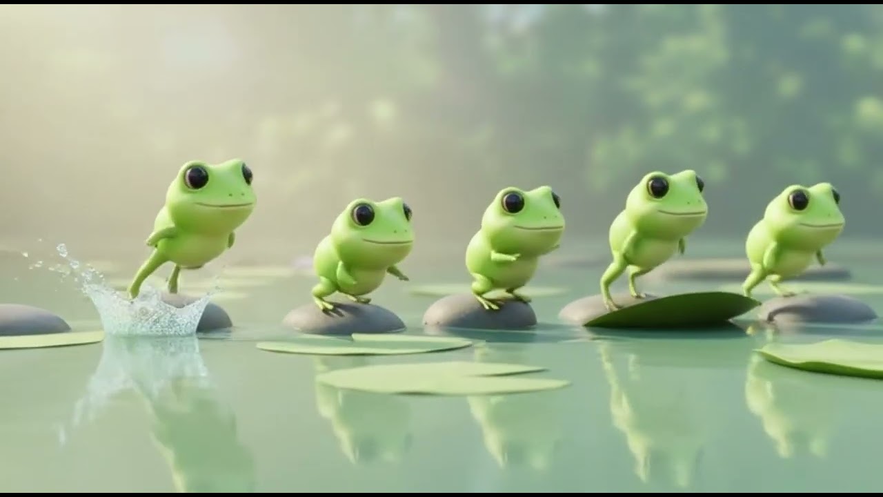 Ten Little Frogs 🐸🎵 | Fun Counting Nursery Rhyme for Toddlers@Mellobee-z4p