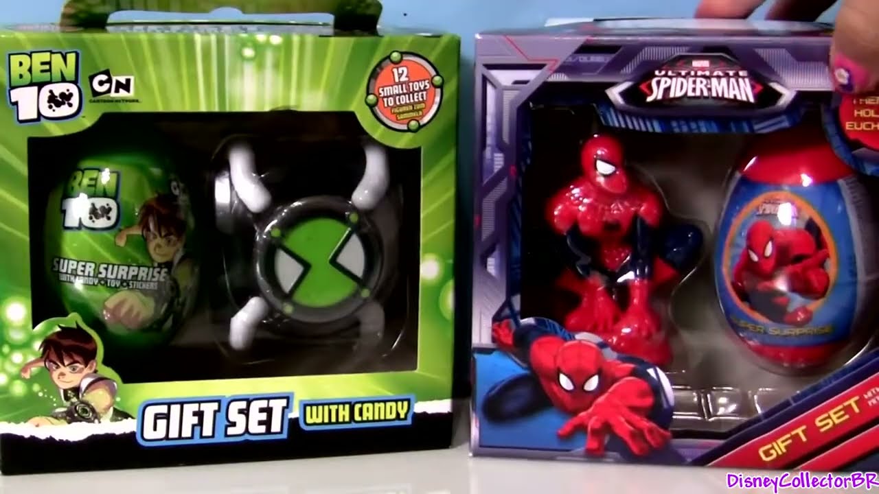 Super Surprise Eggs Gift Set Ultimate Spiderman Marvel BEN10 Easter Eggs by Disneycollector