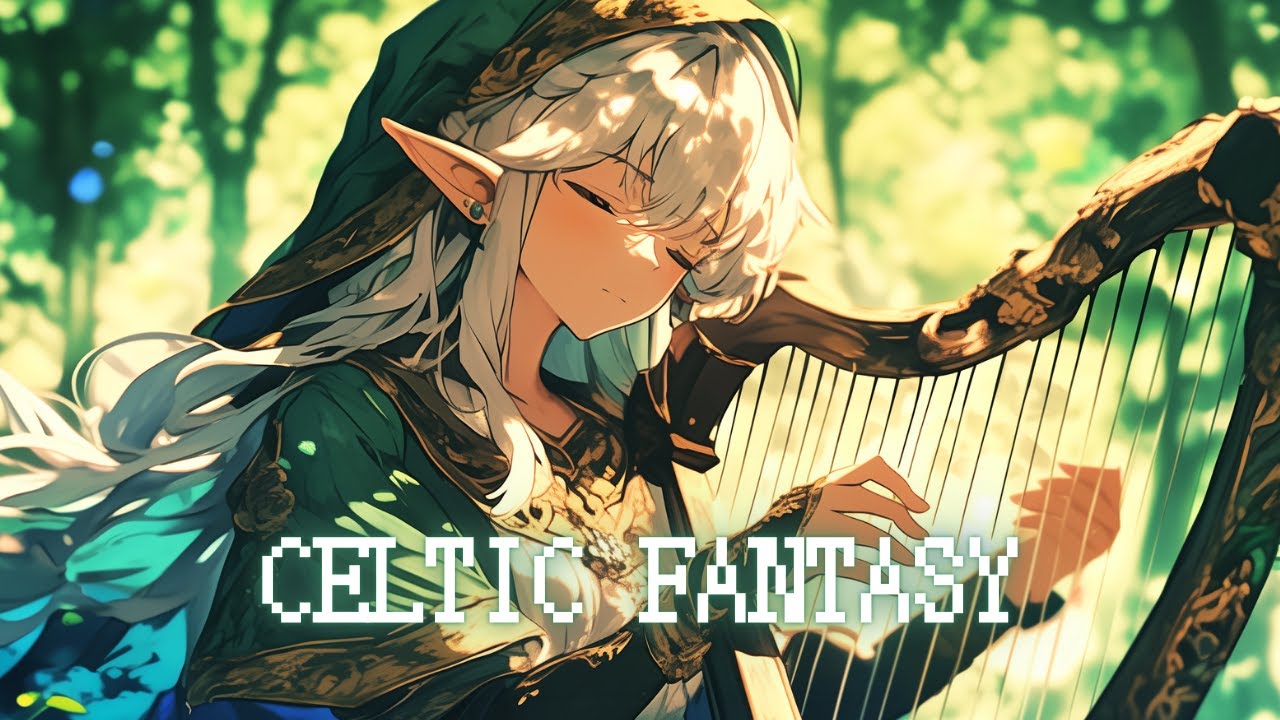 Celtic Fantasy Music - Gentle Forest Harp Echoes in a Medieval World / Work & Study, Relaxation