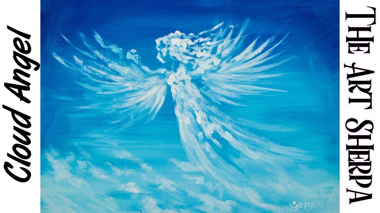 How to paint a Cloud Angel beginner step by step Acrylic painting | TheArtSherpa
