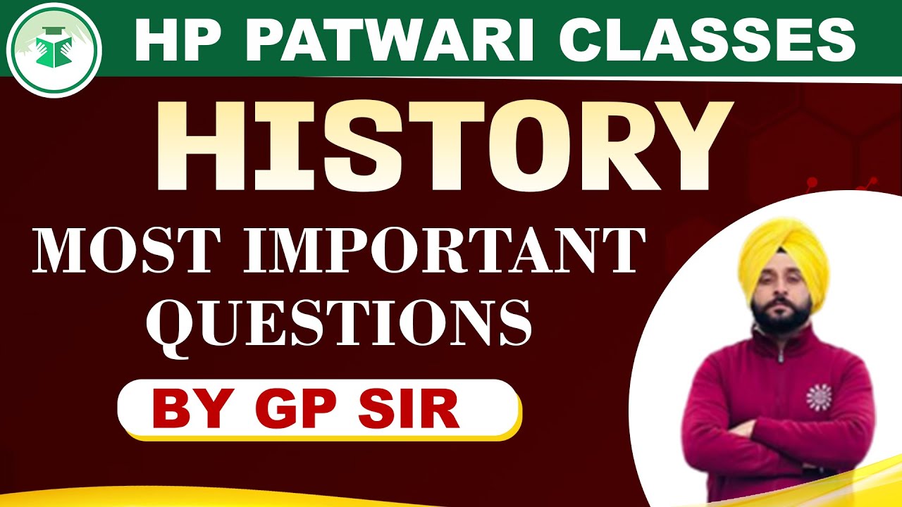HP Patwari Classes | History | Most Important Questions | By GP Sir