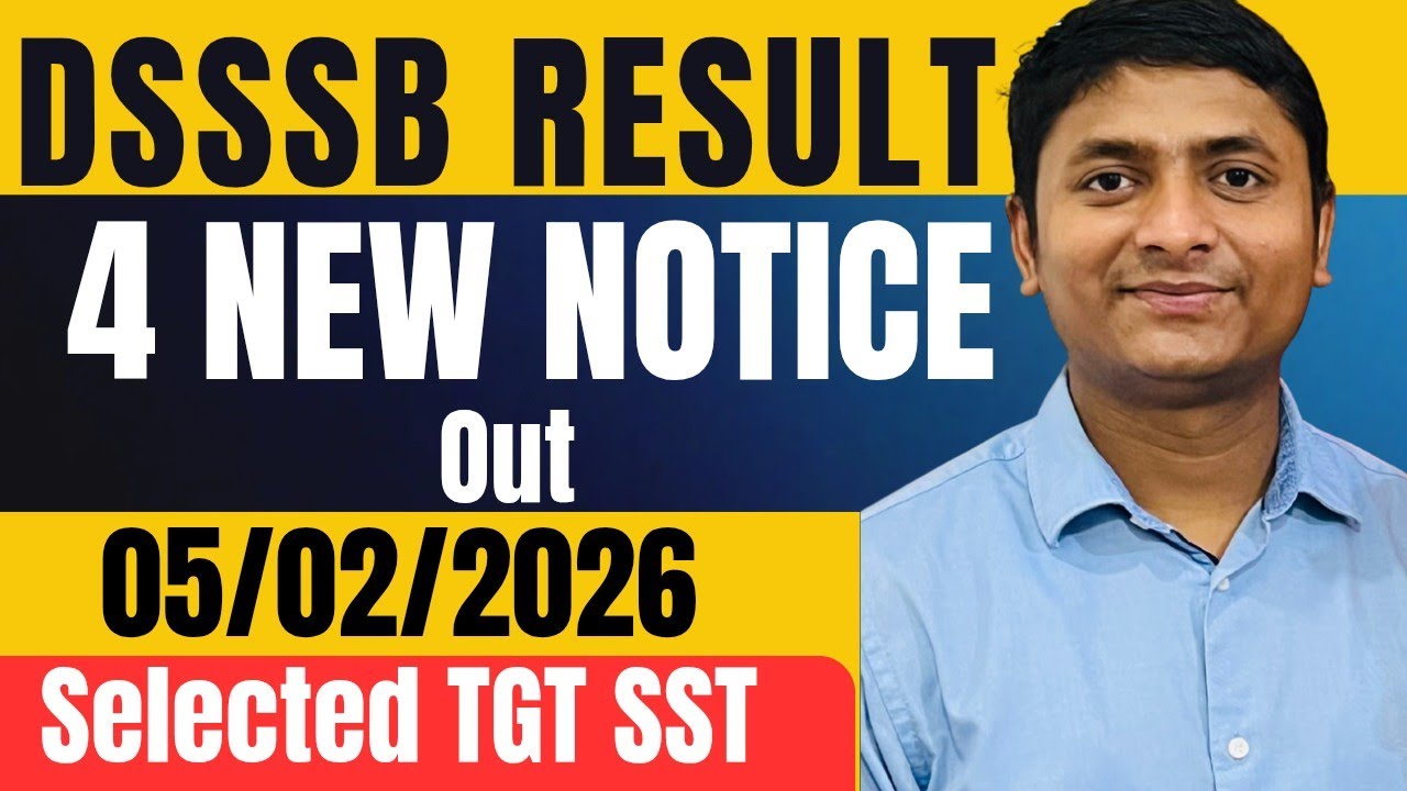 Dsssb result out 05/02/2026 dsssb latest update dsssb tgt result out dsssb pgt result kab aayega