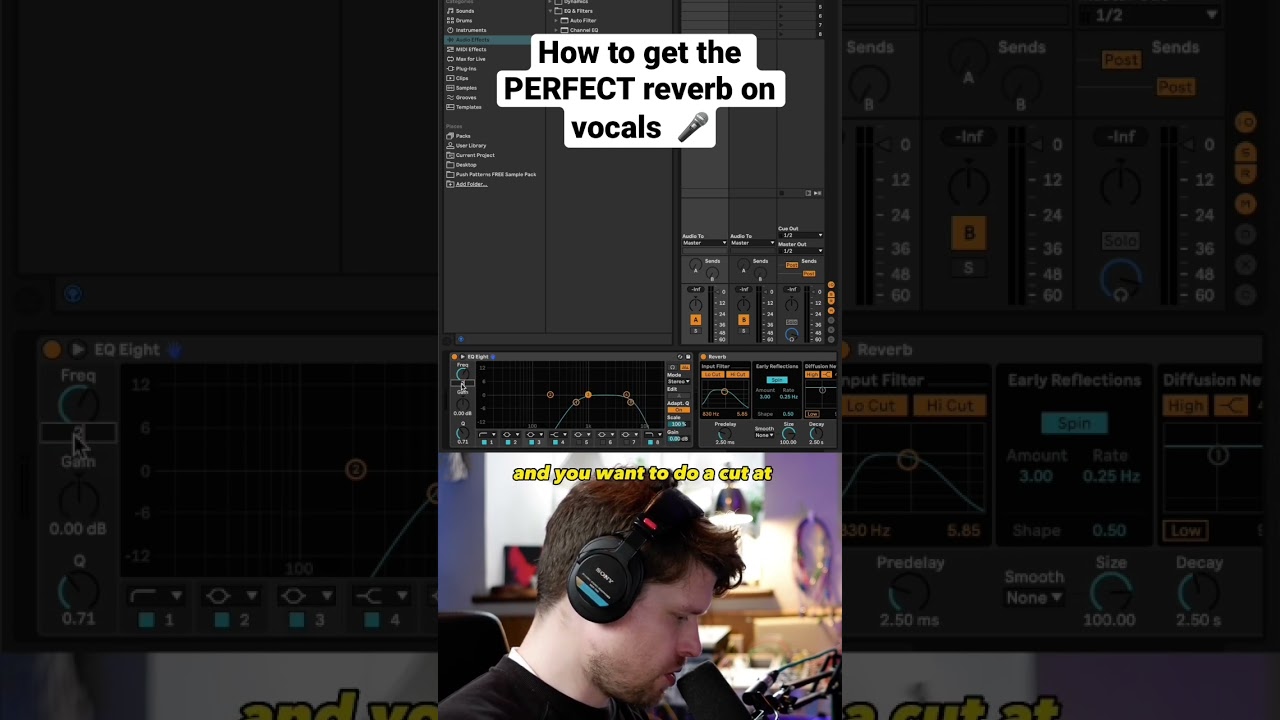Как добиться идеальной реверберации вокала! В Ableton Live #советыпомузыкальномупроизводству #вокал