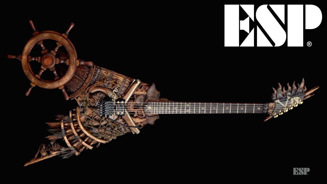La guitare Custom Shop ESP : THE BUCCANEER (vid&eacute;o de la boite noire)