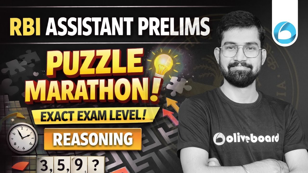 RBI Assistant Prelims Reasoning Puzzle Marathon 2026 | Exact Exam Level Puzzles | By Sanjay Sir