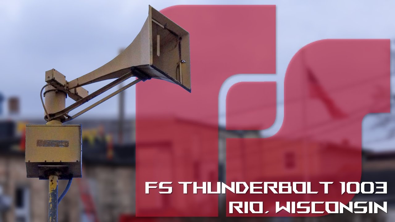 FS Thunderbolt 1003 Tornado Siren Test - Alert - Rio, WI (WI Statewide Tornado Drill)