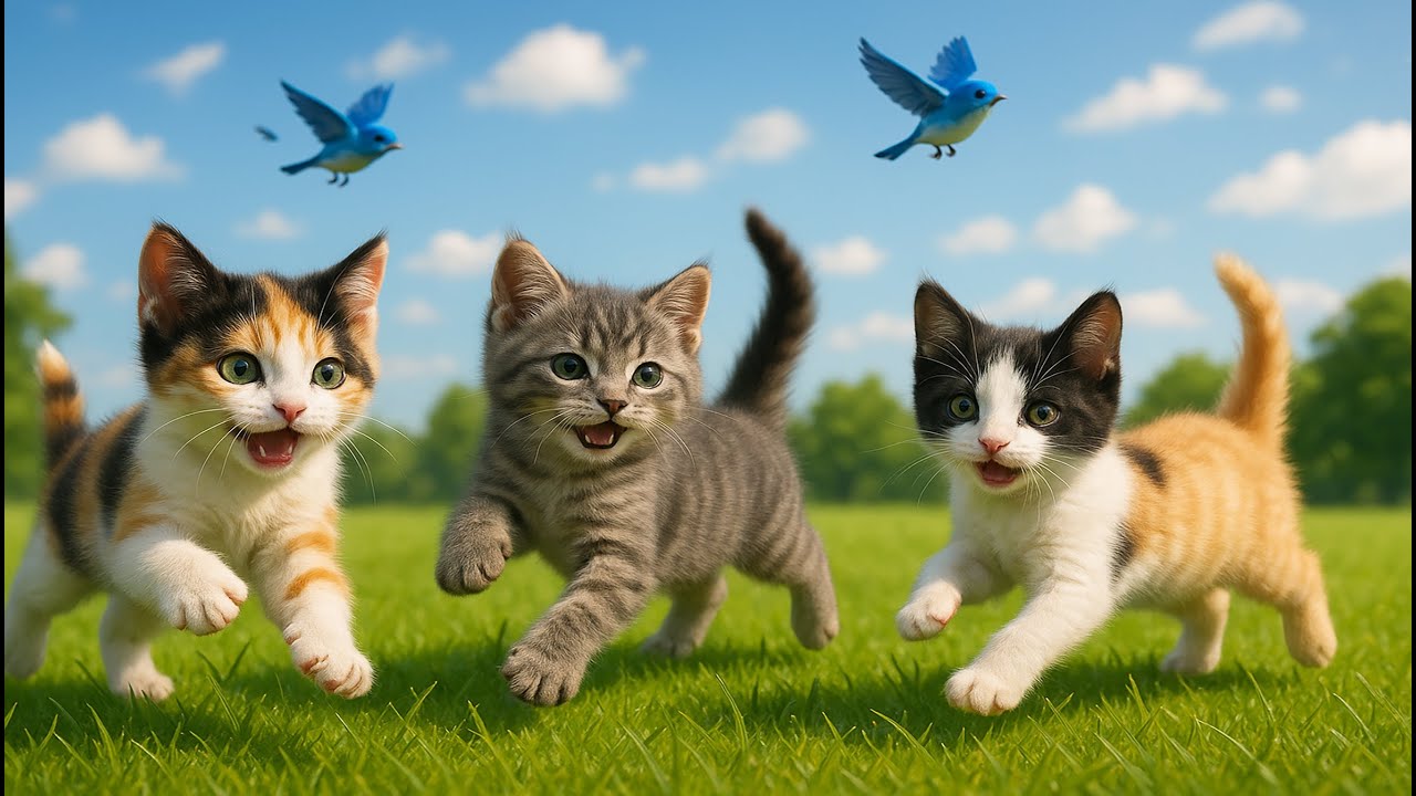Fluffy Kittens on the Grass with Baby Rabbits, Ducklings, Puppies, Lambs & Hedgehogs – So Adorable!