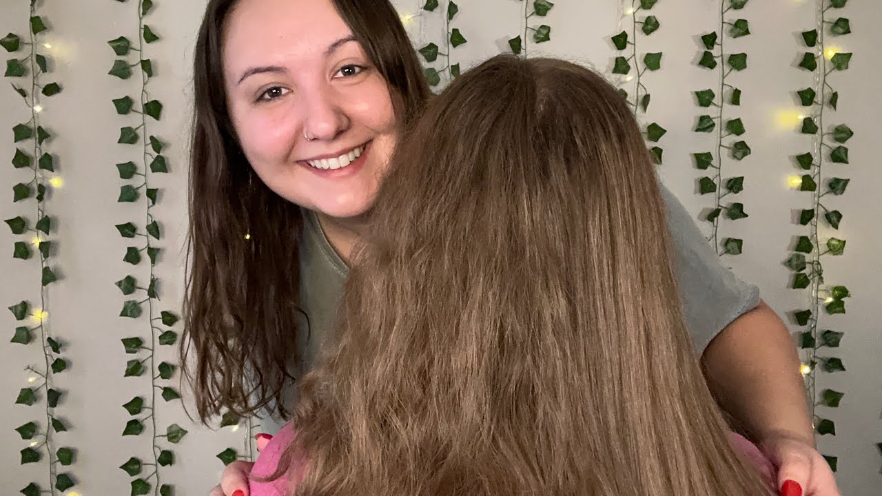 ASMR | Straightening my sister's hair (real person ASMR)