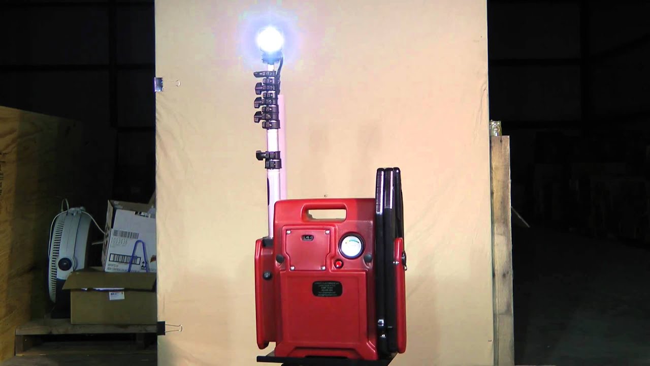 LED10W-LT        Portable, rechargeable, battery powered tower with telescoping LED light Head