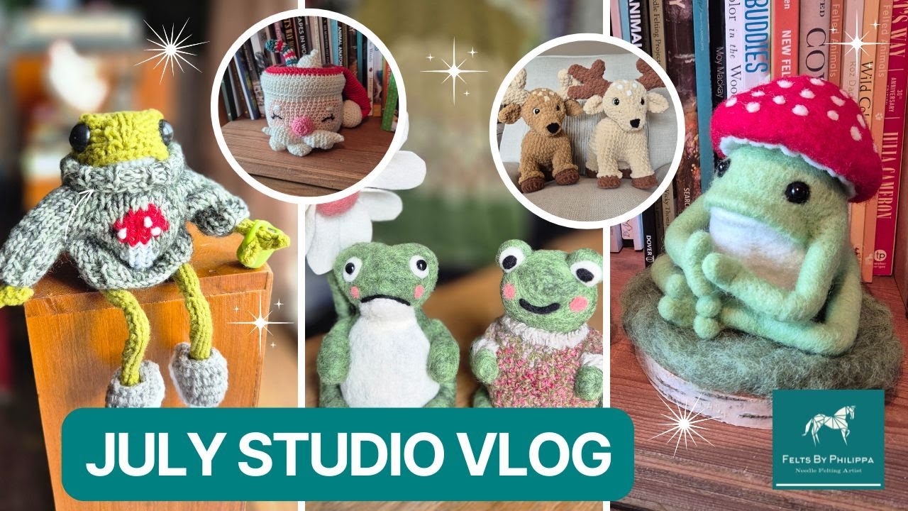 🐸 JULY STUDIO VLOG #54 // Frogs take over, product launch, Wales, CINJ, needle felting and crochet!🧶