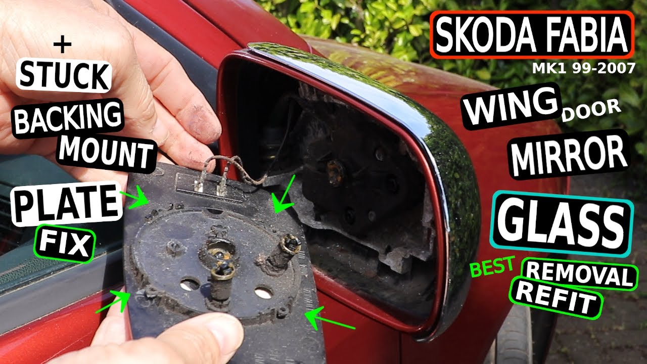 SKODA FABIA Wing Mirror Glass +Motor Backing Plate (MK1 99-07)