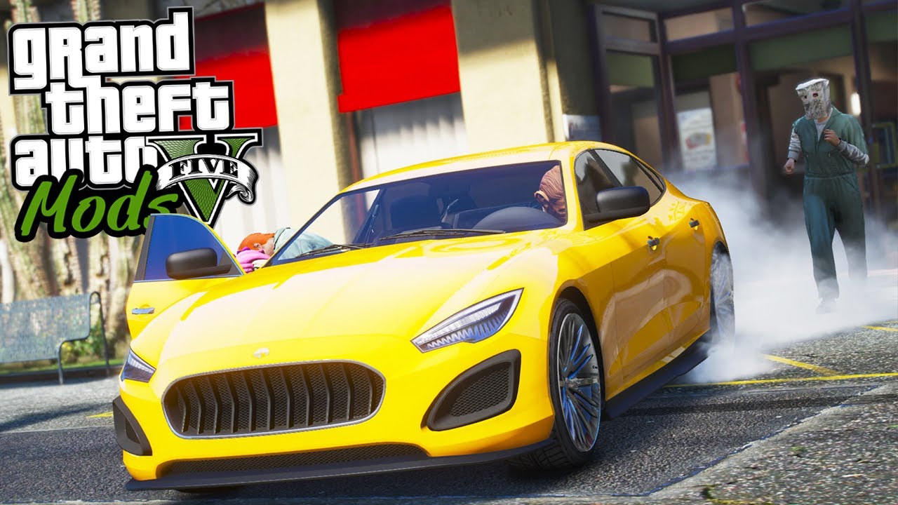 PILOTO DE FUGA DE UM ASSALTOS A BANCO! - GTA V MOD