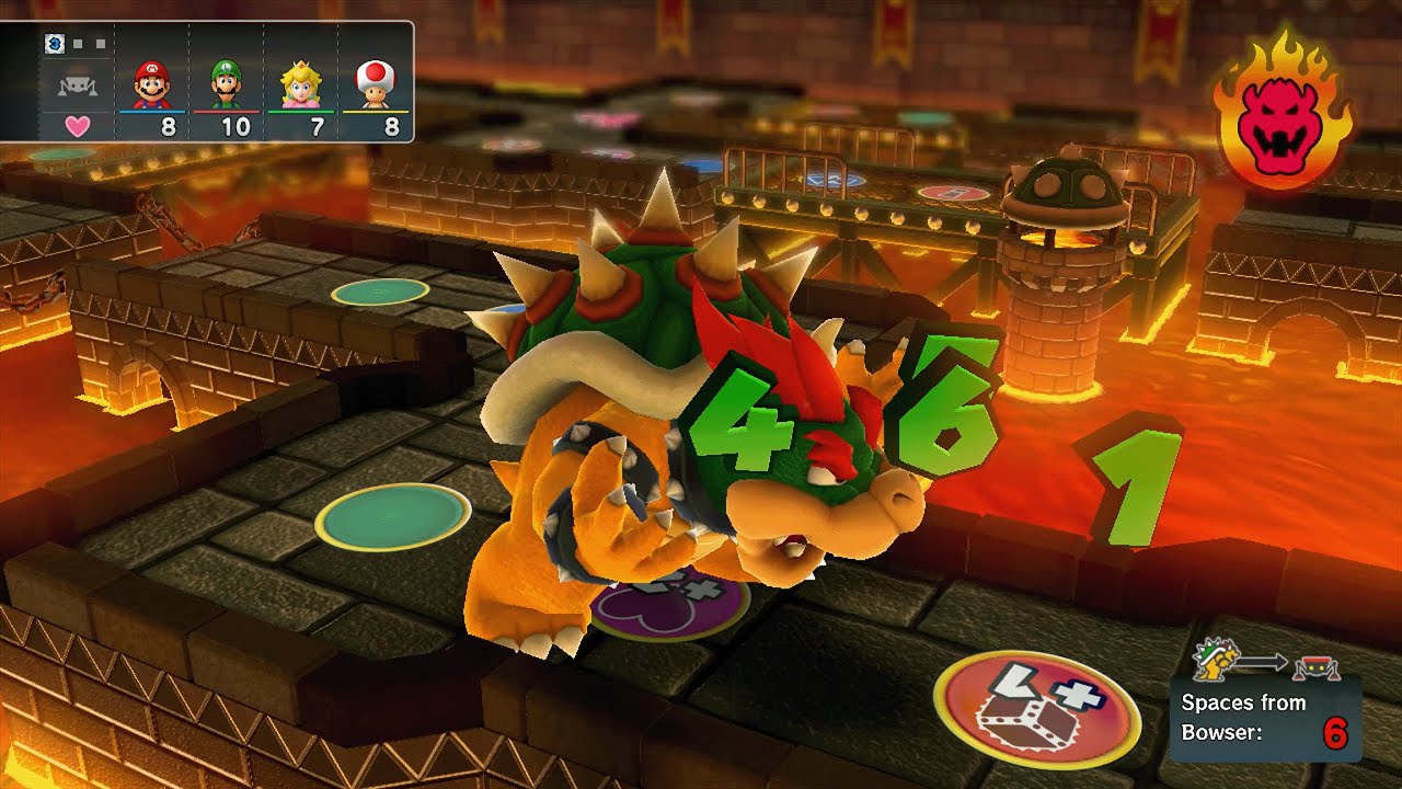Mario Party 10 - Mario vs Luigi vs Peach vs Toad vs Bowser - Chaos Castle