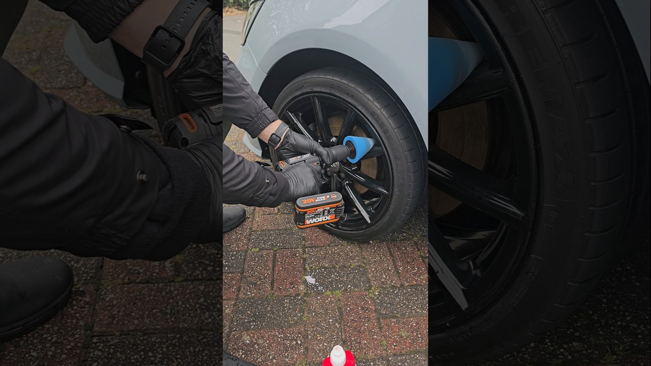 Absolutely Satisfying Wheel Polish & Wax #satisfying #asmr #detailing #valeting #carcare #polishing