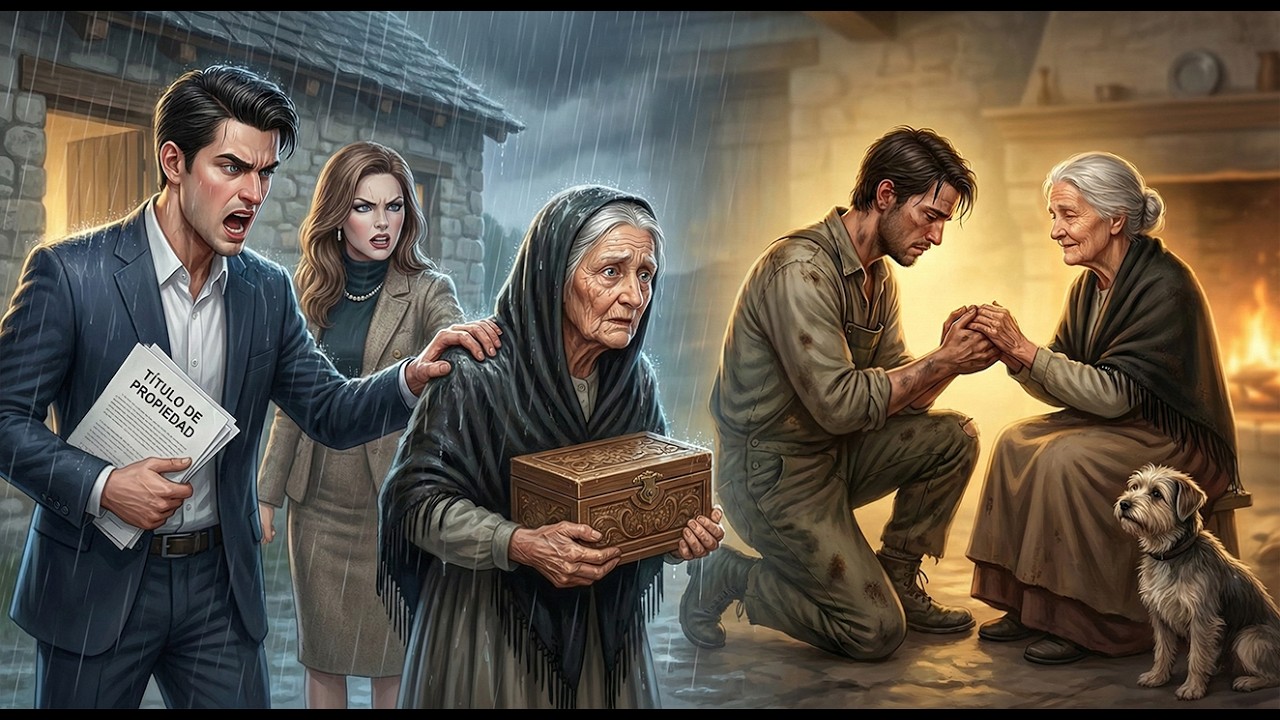 Echó a su madre bajo la lluvia, 10 años después ella regresó para darle una lección.