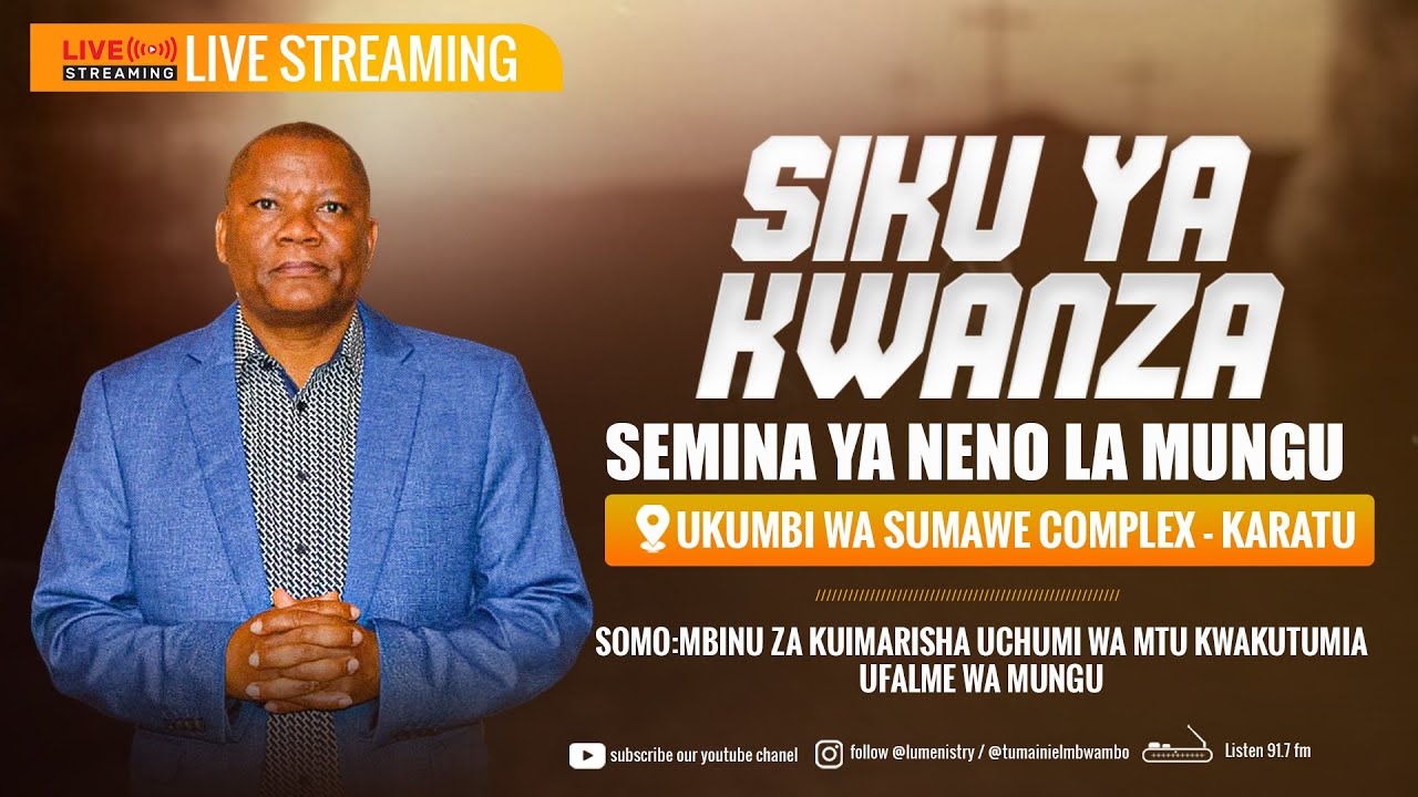 🔴LIVE: SIKU YA KWANZA , SEMINA YA NENO LA MUNGU KUTOKA UKUMBI WA SUMAWE COMPLEX - KARATU