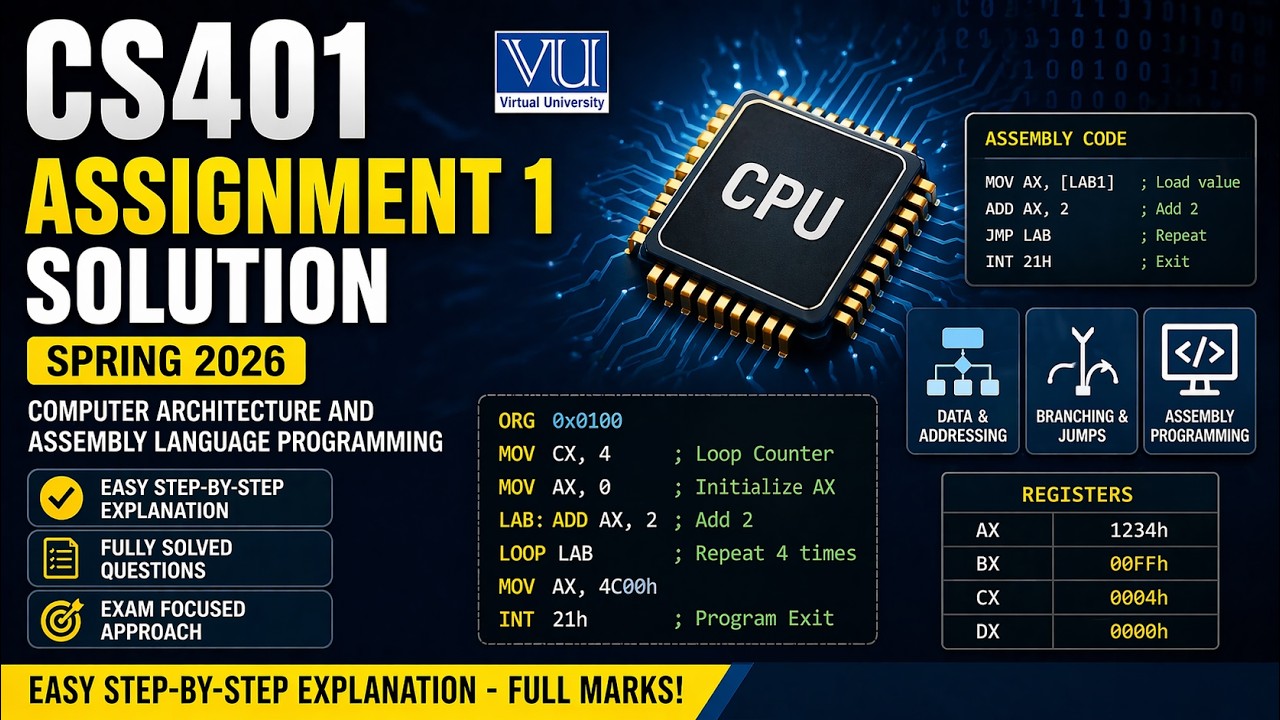 CS401 Assignment 1 Solution Spring 2026 | 100% Correct | VU Bright Sparks