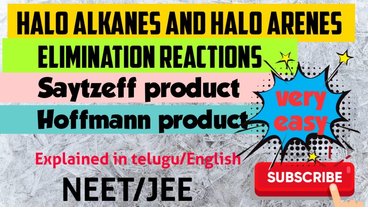 Reactions of Halo Alkanes and Halo Arenes /Elimination reactions/Saytzeff product/Hoffmann product.