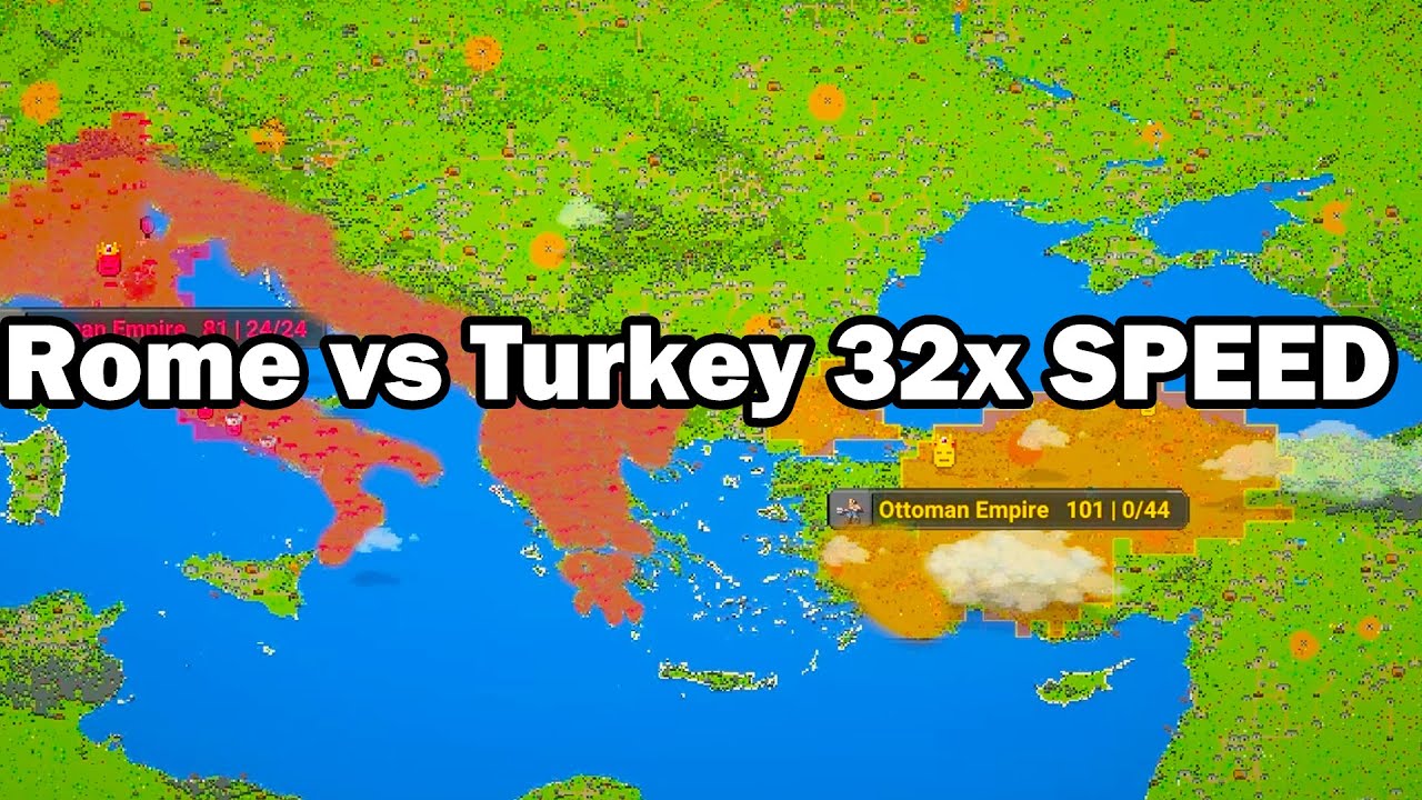 Roman Empire vs Ottoman Empire - WorldBox Timelapse