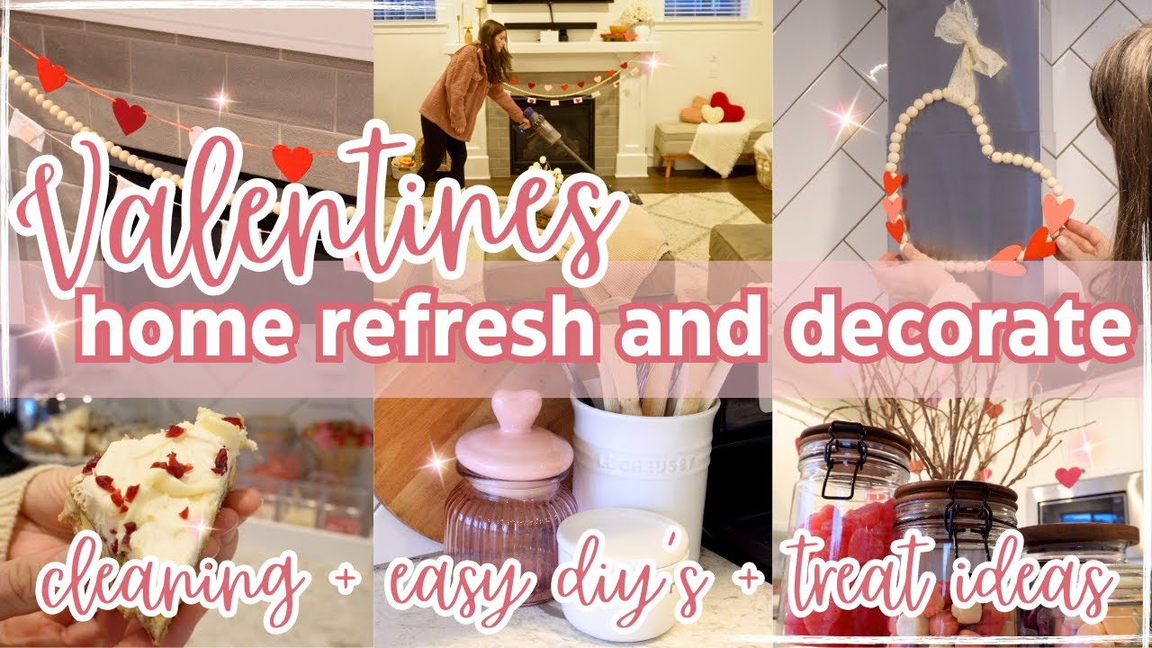 NEW! VALENTINES DAY HOME REFRESH AND DECORATE WITH ME! EASY AND AFFORDABLE VALENTINES DAY DIY'S!
