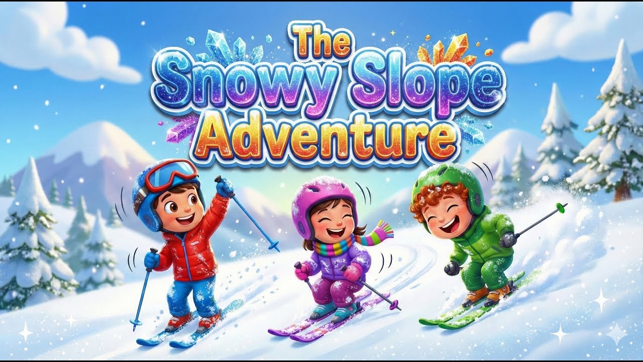 🎿❄️ The Snowy Slope Adventure | Fun Winter Ski Animated Story for Kids in English