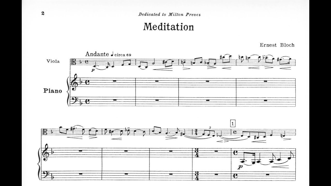 Ernest Bloch - Meditation and Processional (Audio + Full Score)