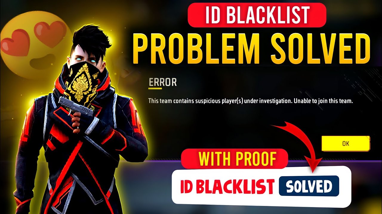 Free Fire ID Blacklist Problem Solve 😍 This Team Contains Suspicious Players Problem
