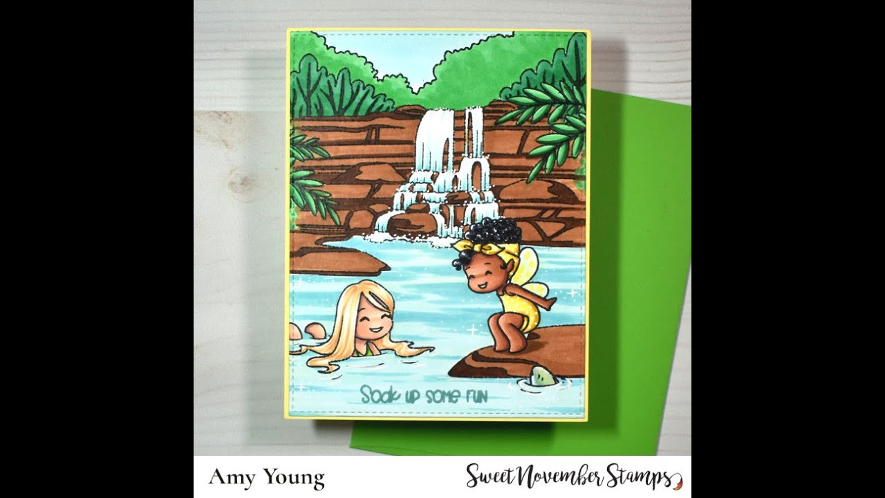 Copic coloring the Horizon Lines: Waterfall from Sweet November