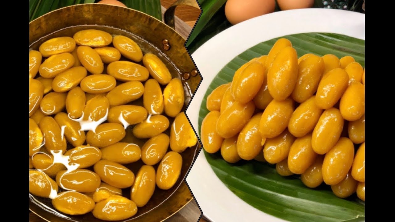 (ENG) เม็ดขนุน ทำจากไข่ไก่แทนไข่เป็ด เทคนิคทำให้เม็ดขนุนผิวสวยเรียบ มันเงาวาว อร่อย | Med Khanun