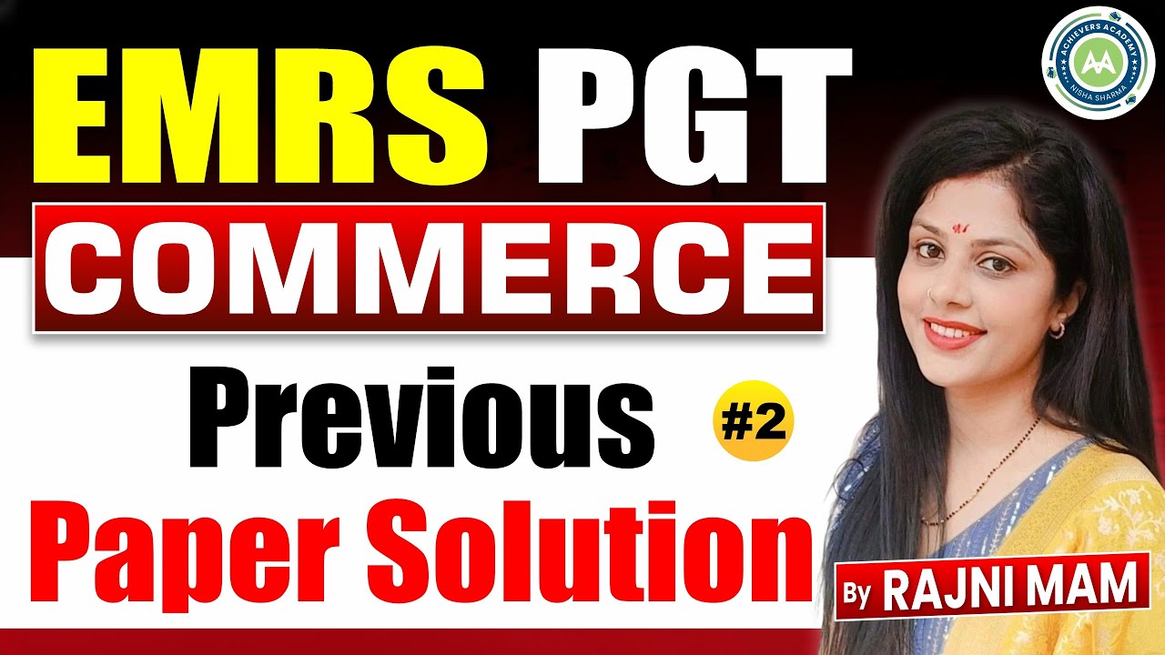 EMRS PGT Commerce | Previous Year Paper Solution | PYQ with Explanation | Rajni Mam
