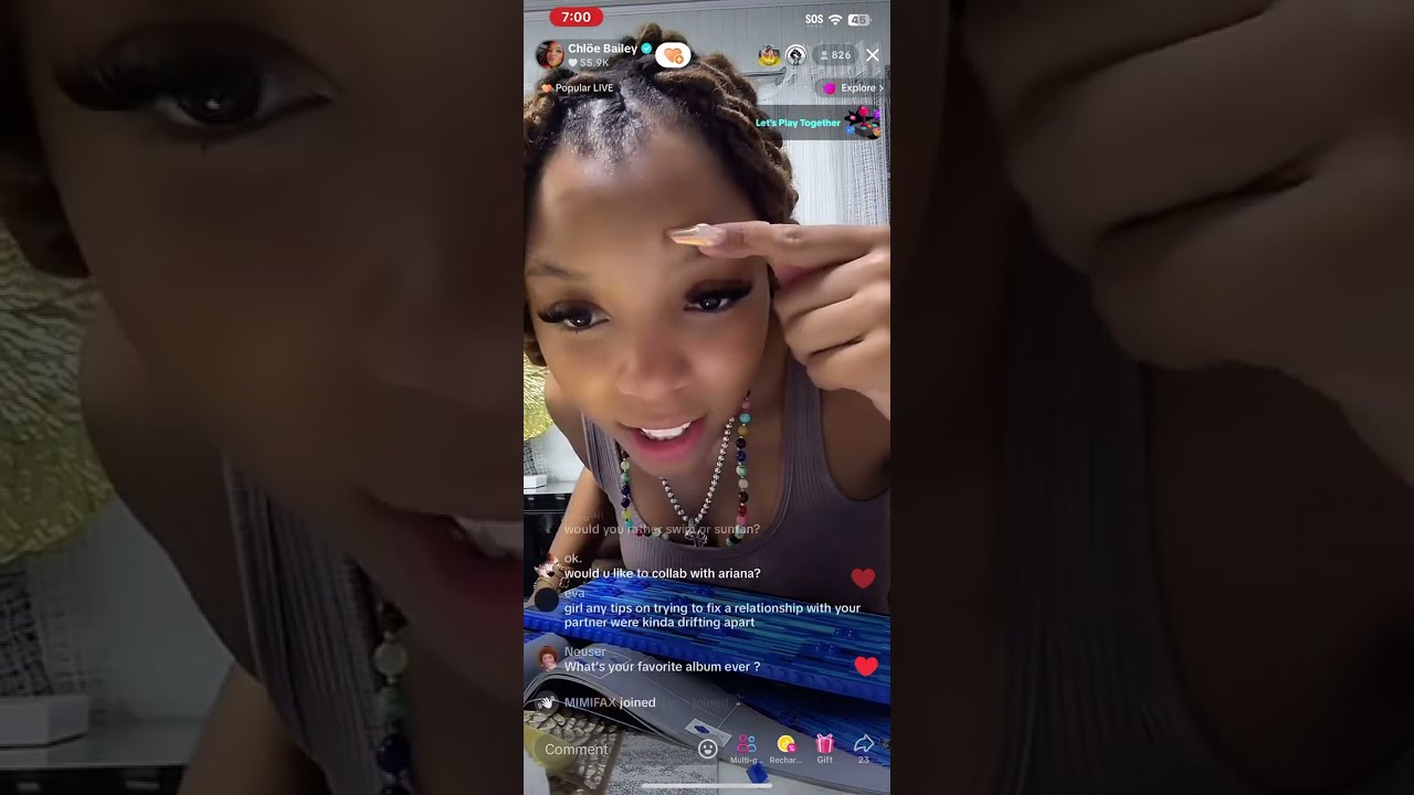 Chloe Bailey TikTok live 9/23/24